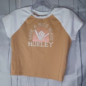 Hurley short sleeve have a nice day cropped top NWOT